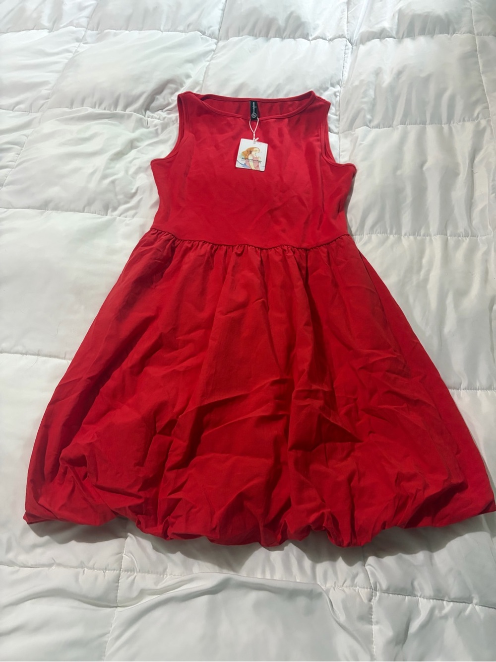 Woman’s Red Sleeveless Party Dress